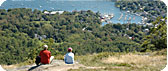 A view of Camden Harbor from the top of Mt. Battie