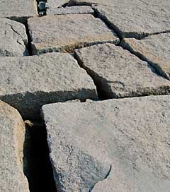 Granite blocks from Rockland Breakwater
